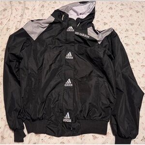 Adidas Black and White Zip-Up Jacket